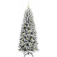 vidaXL Sapin de Noël artificiel avec 150 LED Blanc 63 x 63 x 150 cm