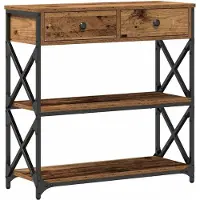 vidaXL Table Console avec tiroir Bois ancien 75 x 28 x 75 cm