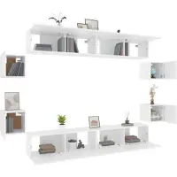 vidaXL Ensemble de 8 meubles TV blanc en bois composite