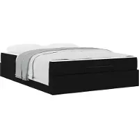 vidaXL Lit avec matelas, 2 pièces, tissu noir
