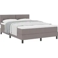 vidaXL Lit boxspring avec tête de lit taupe 140 x 190 cm Tissu