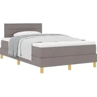vidaXL Lit boxspring avec coussins et tête de lit, couleur taupe, 120 x 200 cm, tissu