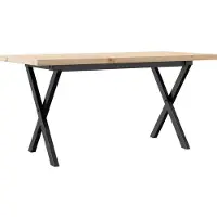 vidaXL Table basse châssis X 100x50x45,5 cm pin massif acier
