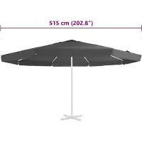 vidaXL Housse de rechange pour parasol anthracite 515 cm