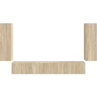 vidaXL Ensemble d'étagères murales pour téléviseur, à fixer au mur, 4 pièces, bois composite chêne Sonoma