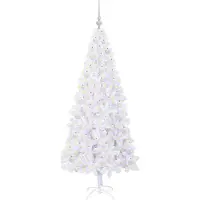 vidaXL Sapin de Noël artificiel avec 300 LED Blanc 180 cm PVC et Acier