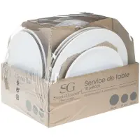 5 Five Service 18 Assiettes Blanches Design épuré, Usage Quotidien - Secret Of Gourmet