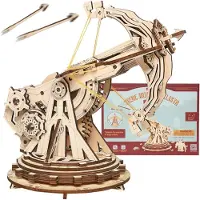Robotime ROKR puzzle 3D en bois baliste lourde, 21 x 18,5 x 19 cm, décoration à la maison, décoration d’étagère,Cadeaux artisanaux pour adultes et adolescents,Jouets éducatifs