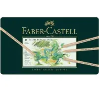 Faber-Castell Boîte en métal de 36 crayons de couleur Pitt Pastel