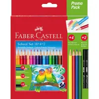 Faber-Castell Crayons de couleur - 18 + 4 + 2 pièces