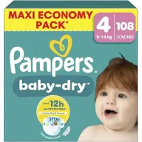 Pampers Baby-Dry Maxi Pack, Taille 4, 108 couches