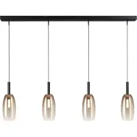 Masterlight Lampe pendante 4L Ø11,5cm Lido Olive avec du verre doré qui s’estompe.
