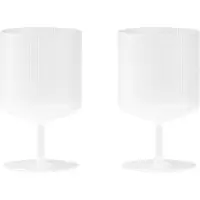 Ferm Living Ripple Verres à vin - Lot de 2 Frosted