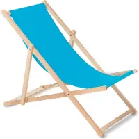 Greenblue Chaise longue en bois de hêtre sans accoudoirs Chaise longue de jardin 110kg bleu clair