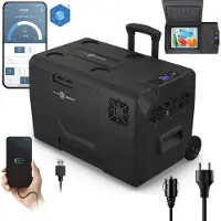 Peme Glacière à compresseur Expedition 30 28 L - Glacière Dark Sky à roulettes, réfrigérateur de voiture, congélateur électrique, réfrigérateur pour camion, voiture et camping, roulettes, application