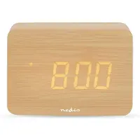 Nedis Cldk2008bn Digital Alarm Clock Marron One Size / EU Plug 220V