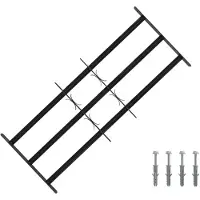 vidaXL Grille de fenêtre 116 x 45 cm, acier thermolaqué noir