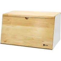 Loyalty SP ZOO Boîte à pain Brunbeste – 35,5 x 23,5 x 21 cm – Bambou et acier – Blanc mat – Élégant et pratique