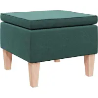 vidaXL Tabouret avec pieds en bois Vert foncé Tissu