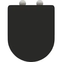 vidaXL Siège de toilettes noir 47 x 36 x 3,4 cm en résine thermodurcissable