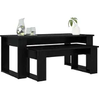vidaXL Table basse set 2 pcs noir imitation chêne bois composite