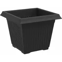 vidaXL Pot De Fleurs Carré 24 Pcs Noir 20 X 20 X 16 Cm Plastique