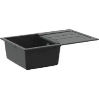 vidaXL Lavabo noir 780 x 500 mm 80% quartz et 20% résine