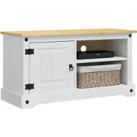 vidaXL Meuble TV Corona Blanc 100 x 40 x 52 cm Bois de pin massif