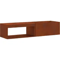 vidaXL , brasero décor imitation rouille, 160 x 45 x 35 cm, acier résistant aux intempéries