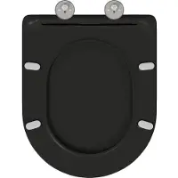 vidaXL Siège de toilettes noir 47 x 36 x 3,4 cm en résine thermodurcissable