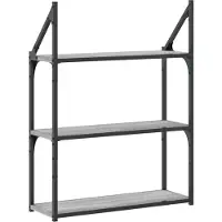 vidaXL Étagère murale 3 niveaux sonoma gris 60x21x78,5 cm