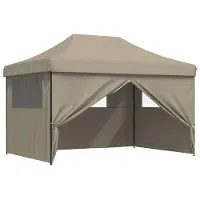 vidaXL , tente de réception, 279 x 410 x 315 cm, couleur taupe, tissu Oxford