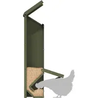 vidaXL Nourrisseur pour poules Olive Vert 13 x 12 x 51 cm Acier laminé à froid