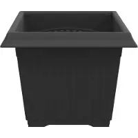 vidaXL Pot De Fleurs Carré 6 Pcs Noir 43 X 43 X 33.5 Cm Plastique