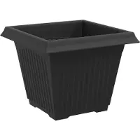vidaXL Pot De Fleurs Carré 24 Pcs Noir 43 X 43 X 33.5 Cm Plastique