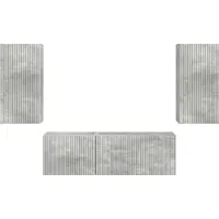 vidaXL Ensemble d'étagères murales pour téléviseur À fixer au mur 4 pièces Béton Gris Bois composite