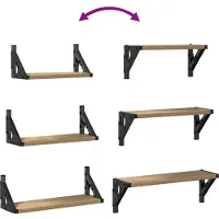 vidaXL Ensemble d'étagères murales avec étagère 3 pcs chêne artisanal