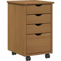 vidaXL Cabinet roulant avec roue Brun Miel 34 x 39 x 56 cm Pin massif