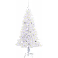 vidaXL Sapin de Noël artificiel avec 150 LED Blanc 150 cm PVC et Acier