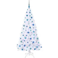 vidaXL Sapin de Noël artificiel avec 300 LED Blanc 180 cm PVC et Acier