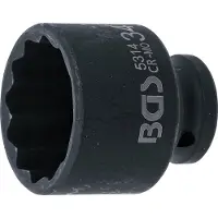 Bgs -5314 Douille de force Actionnement dodécagonal Carré intérieur 12,5 mm (1/2") SW 34 mm