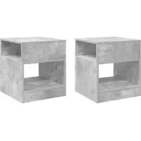 vidaXL Table d'appoint 2 pcs Gris béton 40,5 x 40 x 45 cm