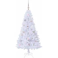 vidaXL Sapin de Noël artificiel avec 150 LED Blanc 150 cm PVC et Acier