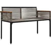 vidaXL Banc d'extérieur 2 places, 117 x 54 x 74,5 cm, en polyrotin