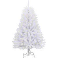 vidaXL Sapin de Noël artificiel avec 150 LED Blanc 120 cm PVC et métal