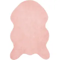 vidaXL Tapis antidérapant en Fourrure artificielle Olite Rose 60 x 90 cm Polyester