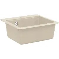vidaXL Lavabo, composé de 80 % de quartz et 20 % de résine, dimensions 470 x 440 mm, couleur beige