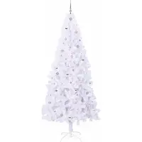 vidaXL Sapin de Noël artificiel avec 300 LED Blanc 240 cm PVC et Acier
