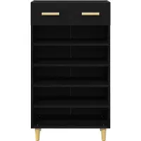 vidaXL Cabinet à chaussures avec tiroir Chêne noir 60 x 35 x 105 cm
