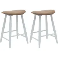 vidaXL Chaise de salle à manger 2 pcs Blanc 46 x 37 x 63 cm Bois massif de caoutchouc